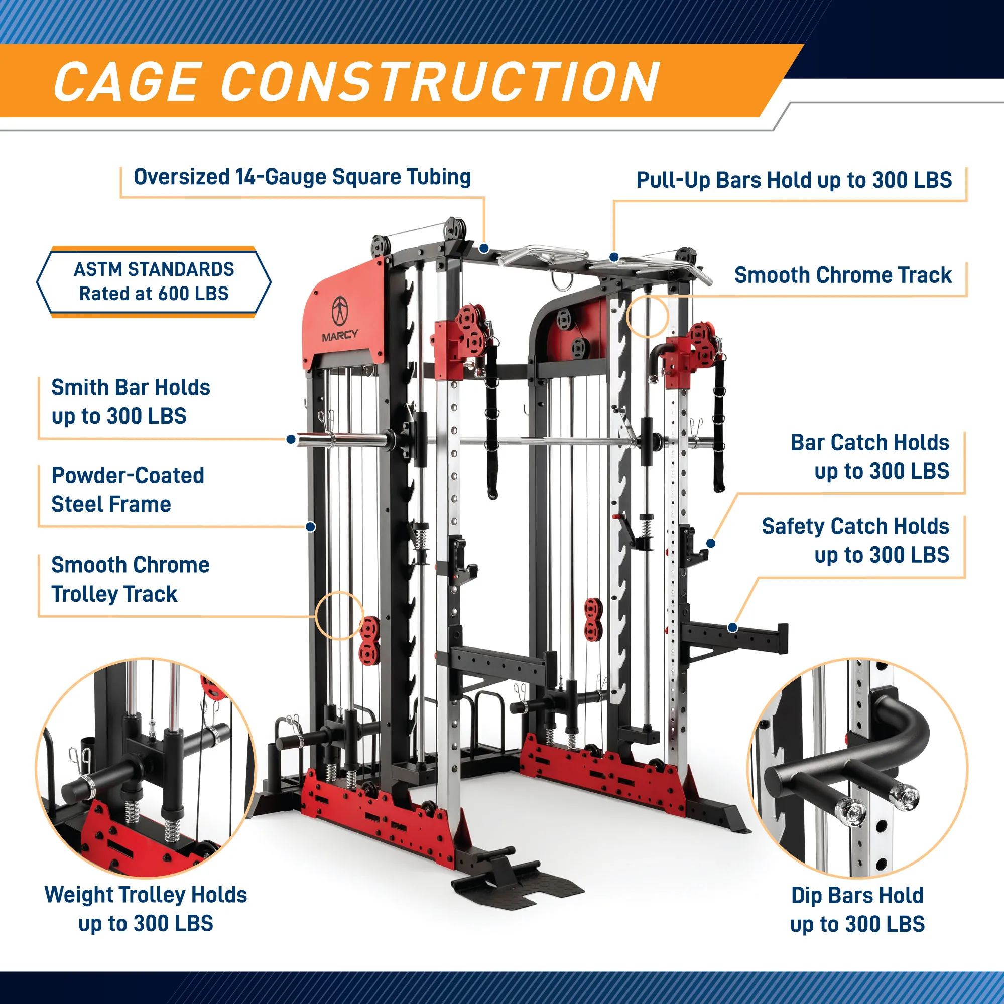 Marcy Pro Deluxe Smith Cage Home Gym System – SM-7553