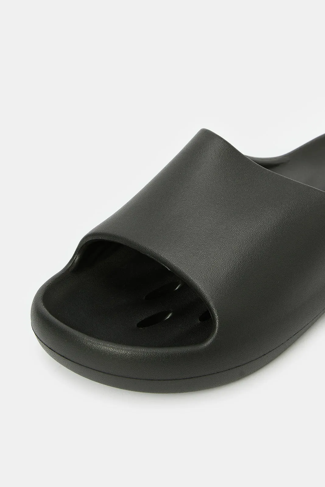 Men Black Molded Slides