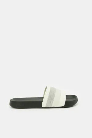 Men Grey Embossed Slide