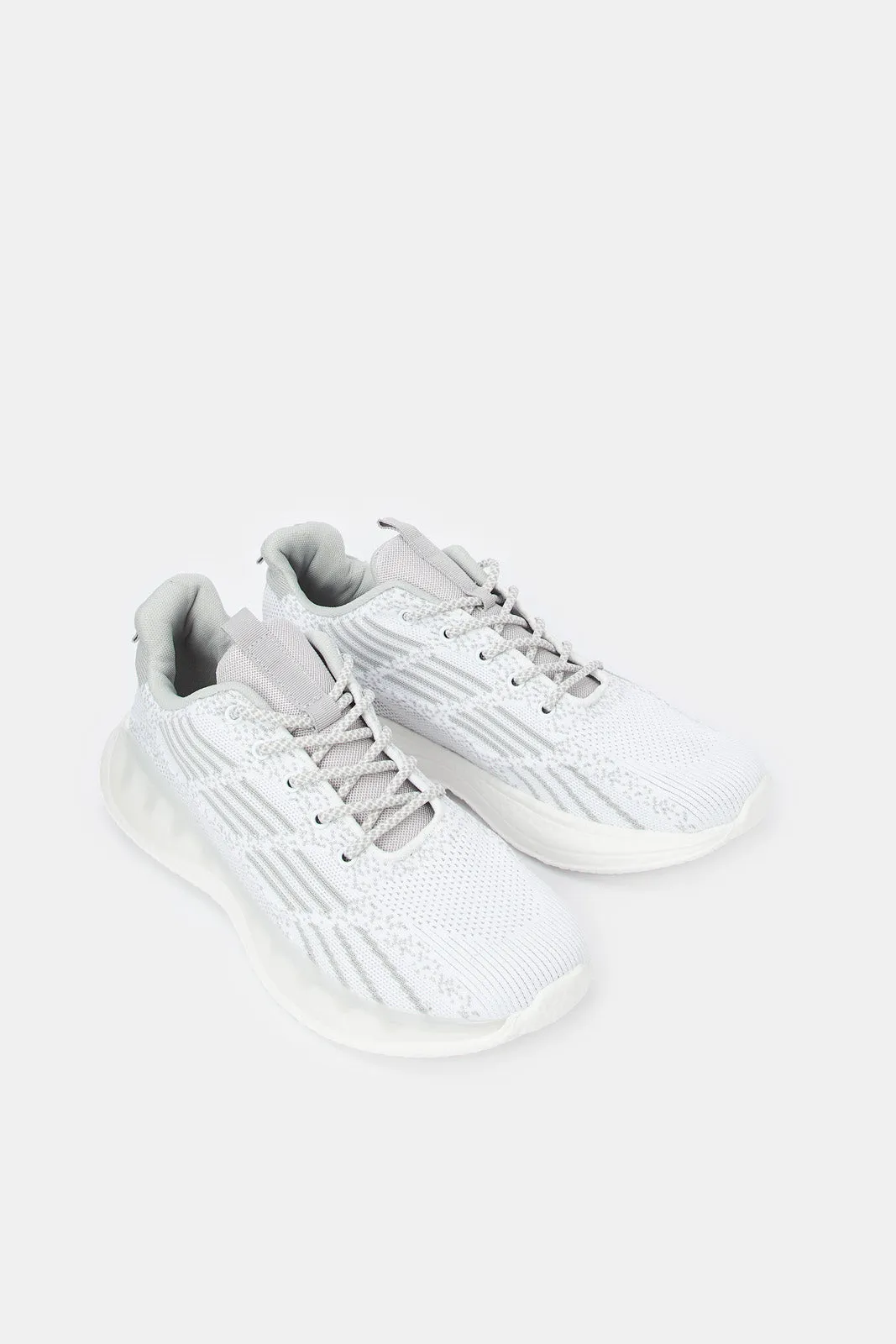 Men Grey Translucent Sole Sneaker