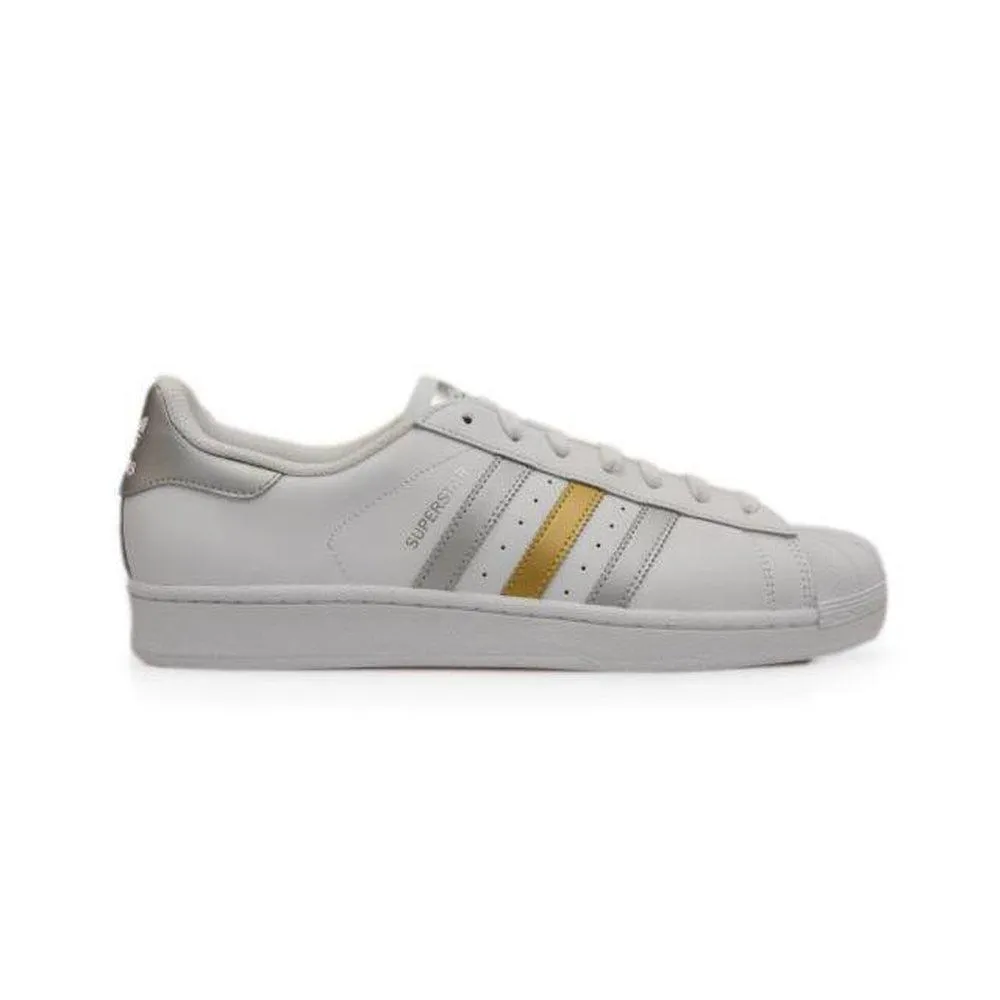 Mens Adidas Superstar - BB4 882 - White Gold Silver Trainers