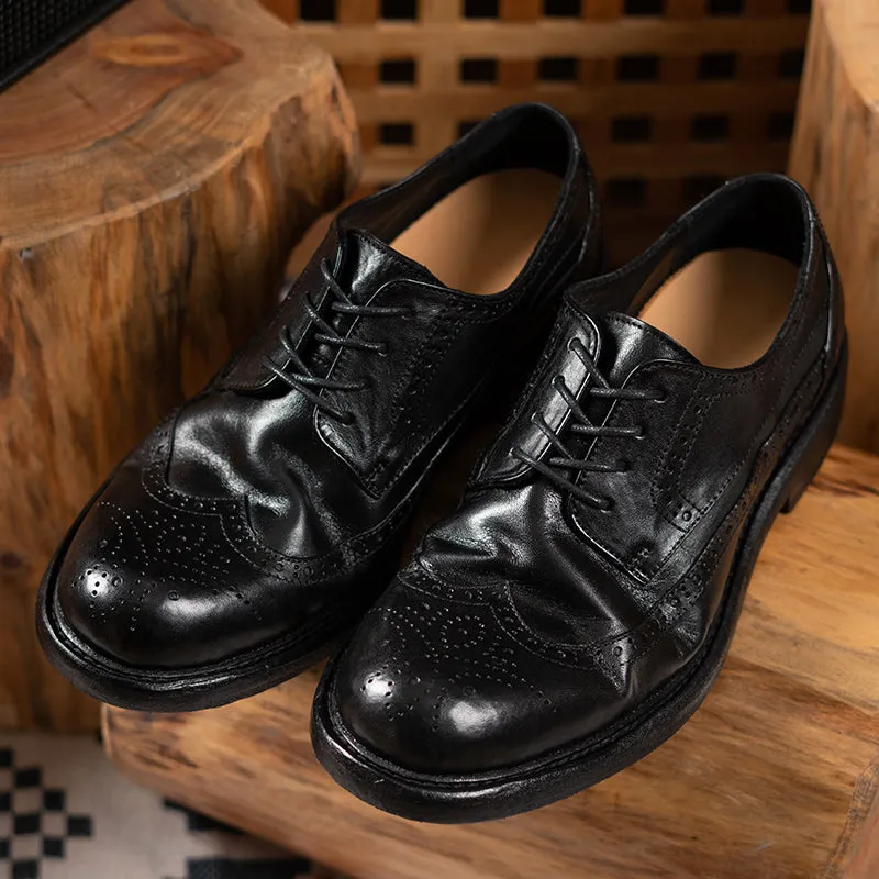 Men's Leather Brogue Derby Shoes