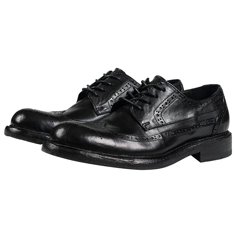 Men's Leather Brogue Derby Shoes