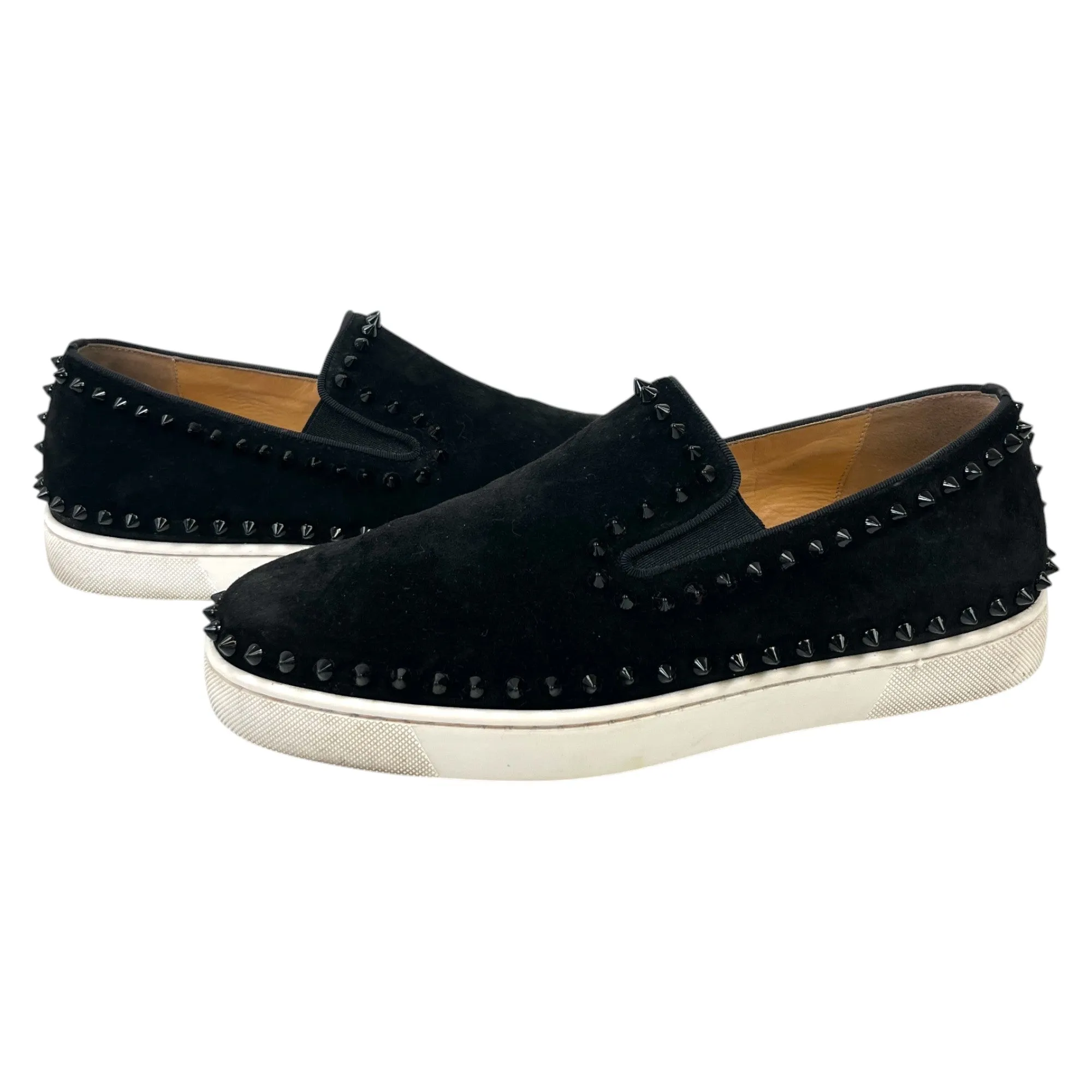 Men's Pik Boat Studded Low Trainers Black Size EU 41 / UK 7