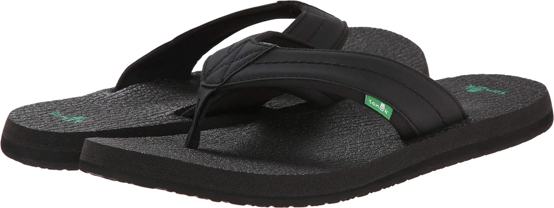 Men's Shoes Sanuk BEER COZY 2 Casual Flip Flop Sandals SMS10868 BLACK