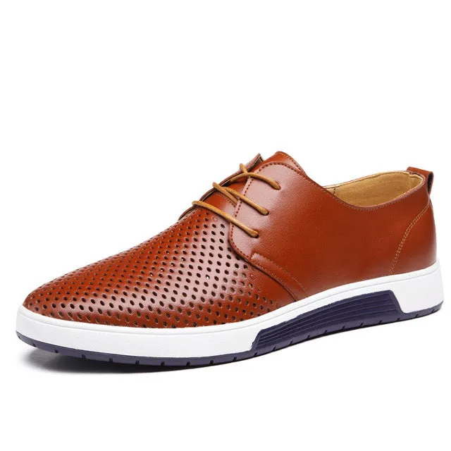 Merkmak Men Casual Summer Leather Shoes