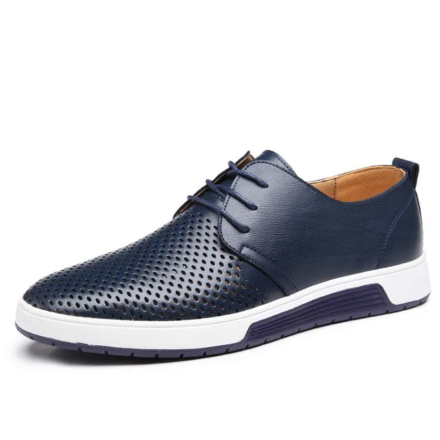 Merkmak Men Casual Summer Leather Shoes