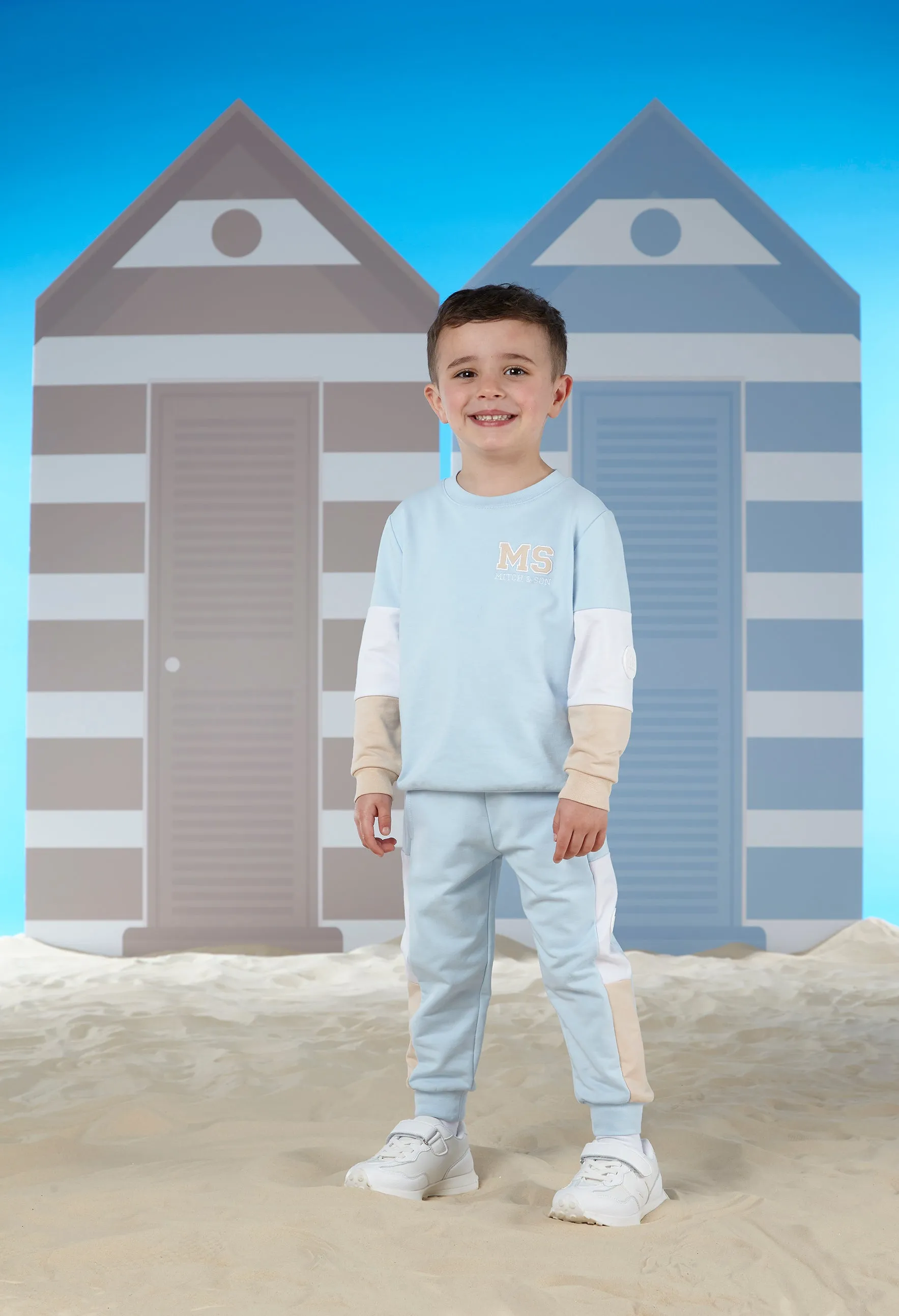 Mitch & Son - Blue and sand jogging suit, Trevor