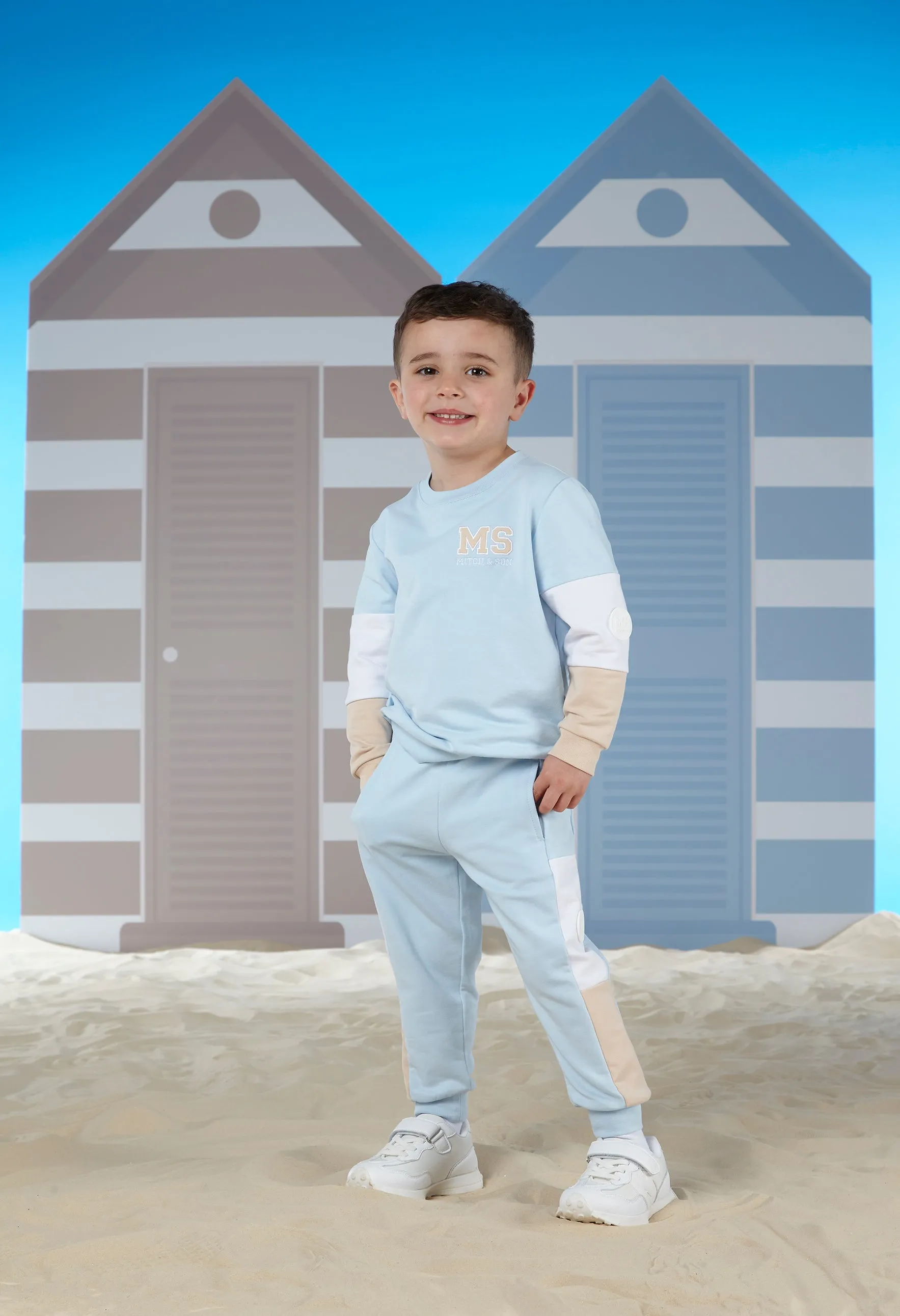 Mitch & Son - Blue and sand jogging suit, Trevor