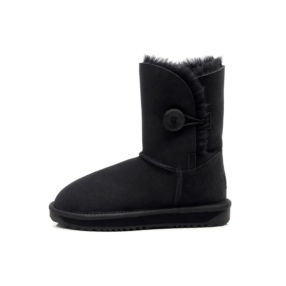 MUBO UGG Women Button Classic UGG BOOTS - Black