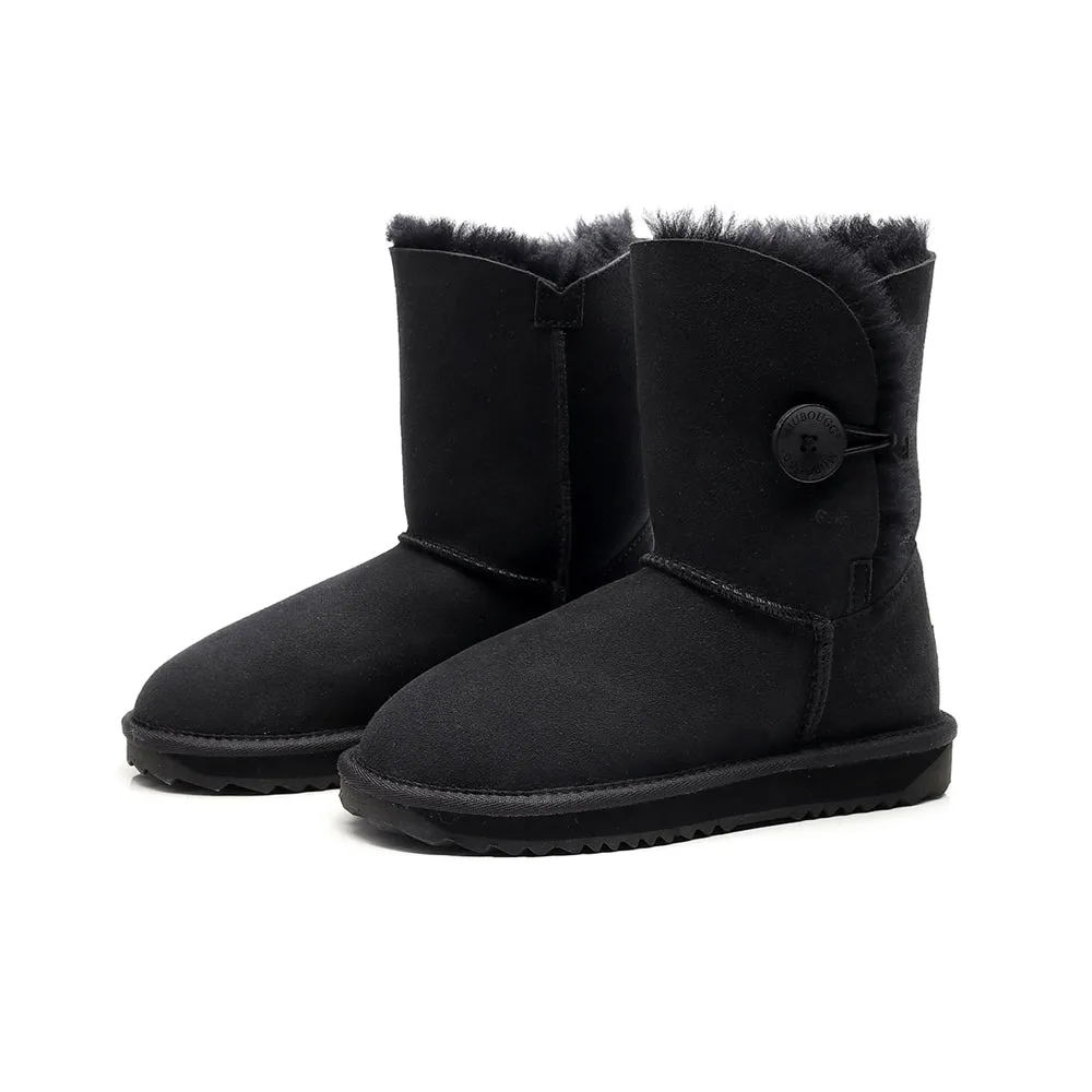 MUBO UGG Women Button Classic UGG BOOTS - Black