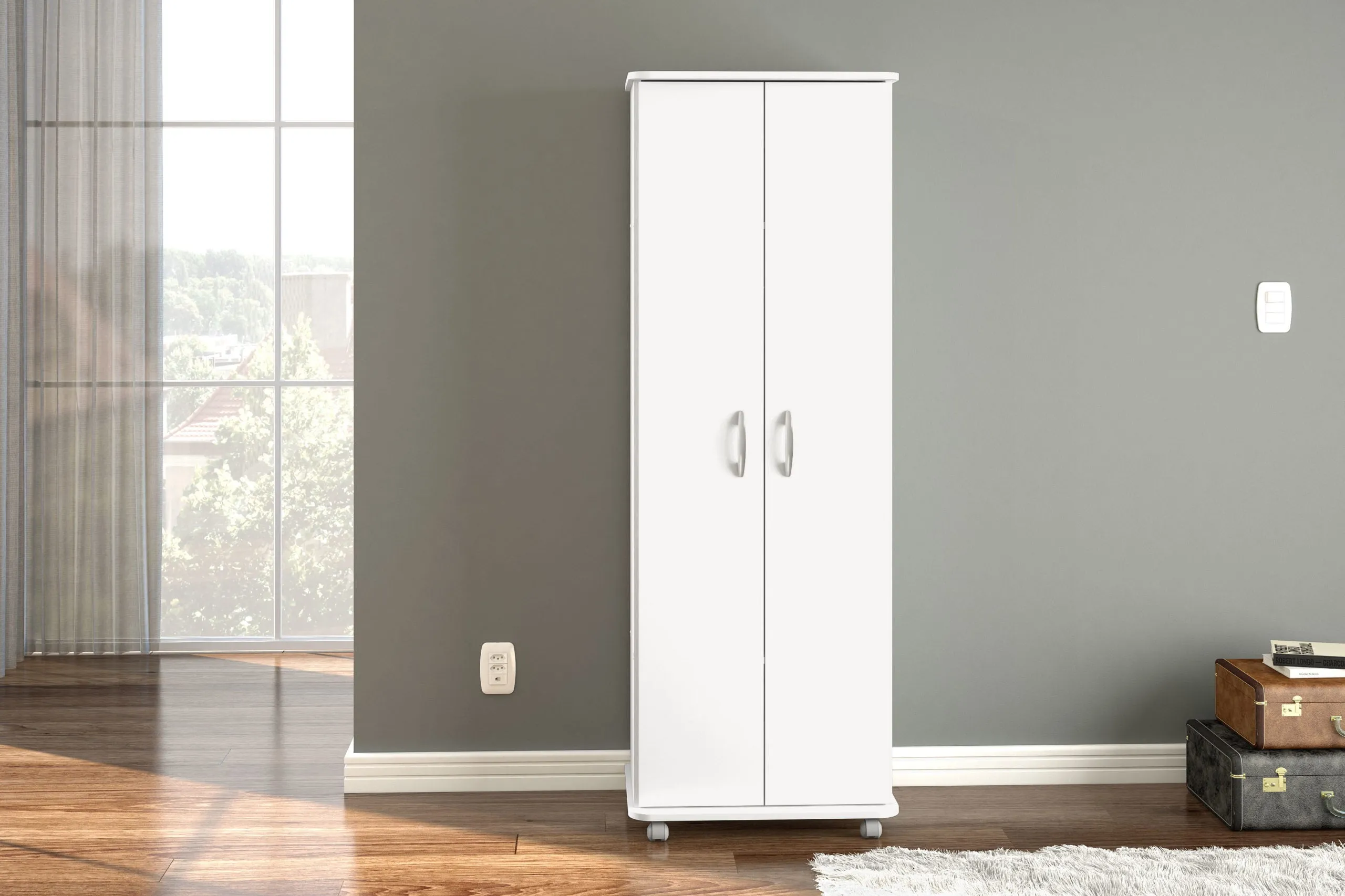 Multi-Functional White Cabinet