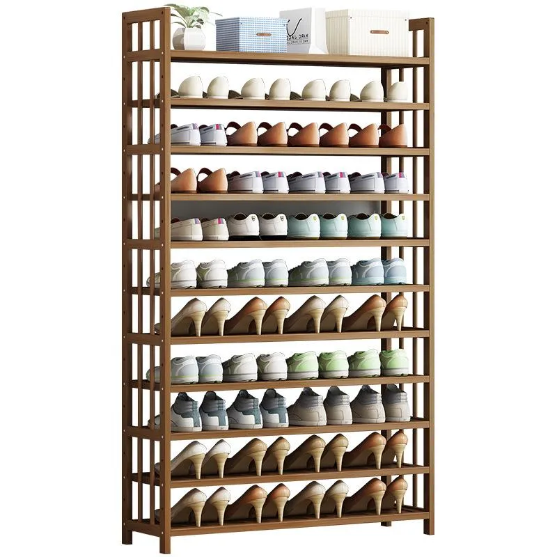 Multi-Tier Tower Bamboo Wooden Shoe Rack Corner Shelf Stand Storage Organizer