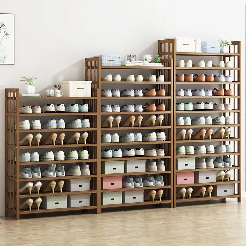 Multi-Tier Tower Bamboo Wooden Shoe Rack Corner Shelf Stand Storage Organizer