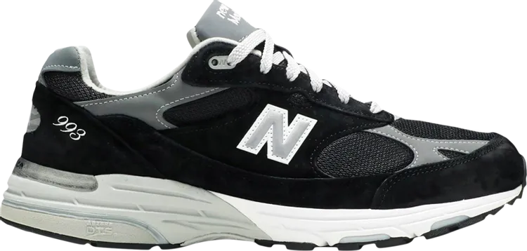 New Balance 993 Made In USA 2E Wide 'Black White' Sneakers, Black