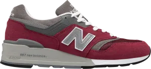 New Balance 997 Made in USA 'Burgundy Grey' sneakers, red