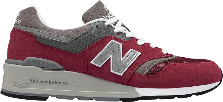 New Balance 997 Made in USA 'Burgundy Grey' sneakers, red