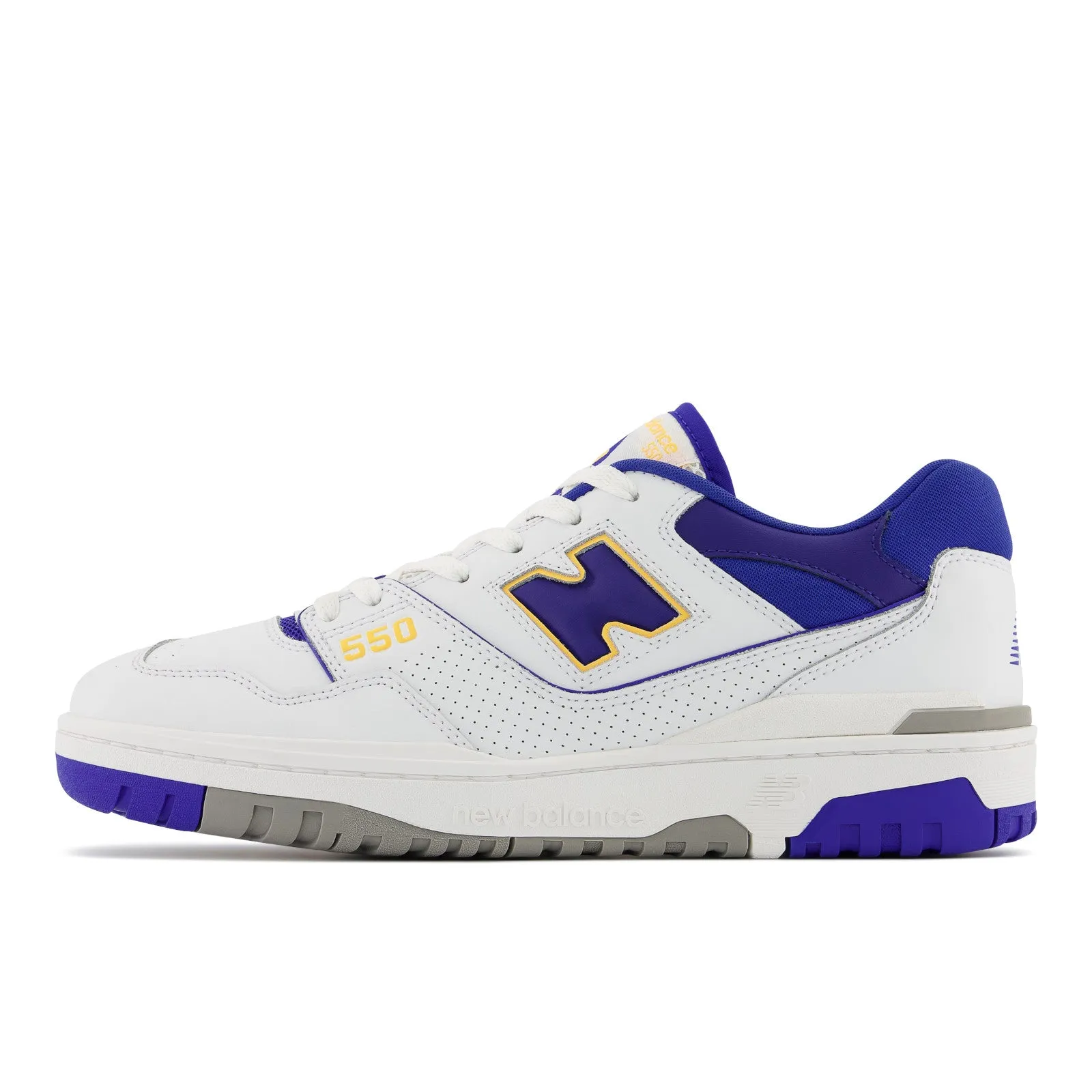 New Balance Men's 550 Lakers Shoes - White / Purple / Gold