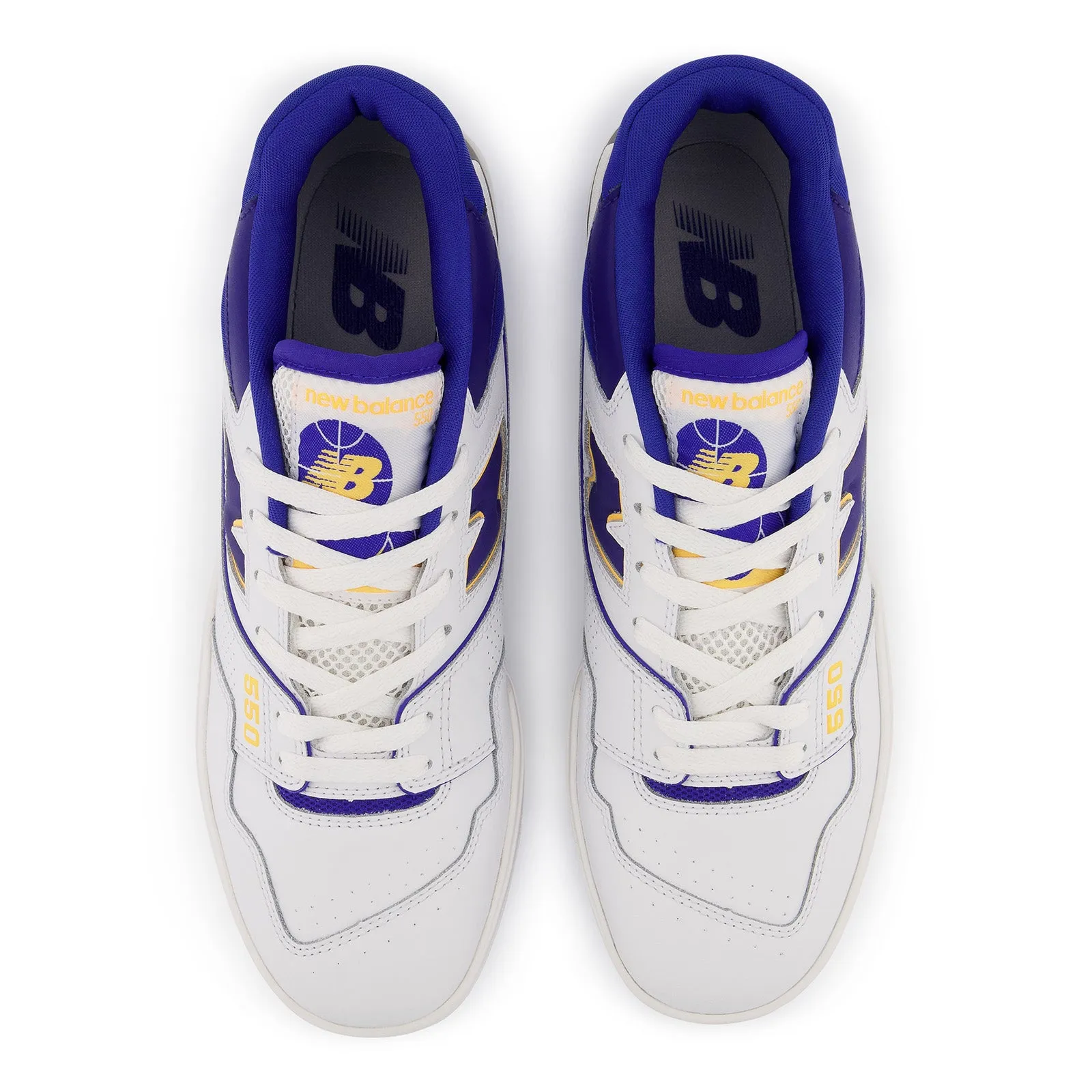 New Balance Men's 550 Lakers Shoes - White / Purple / Gold