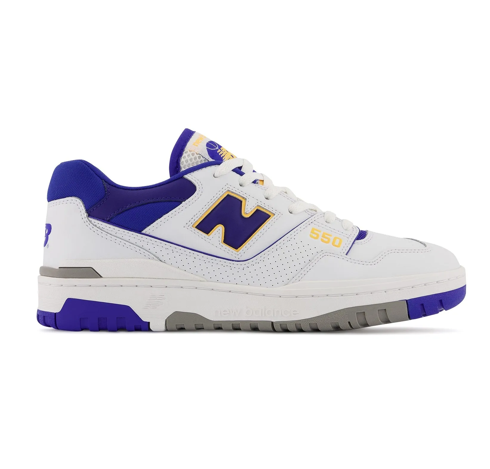 New Balance Men's 550 Lakers Shoes - White / Purple / Gold