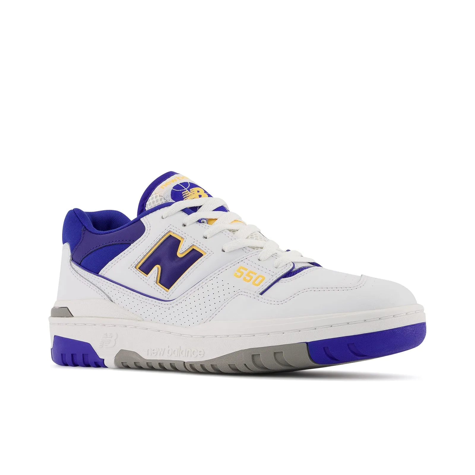 New Balance Men's 550 Lakers Shoes - White / Purple / Gold