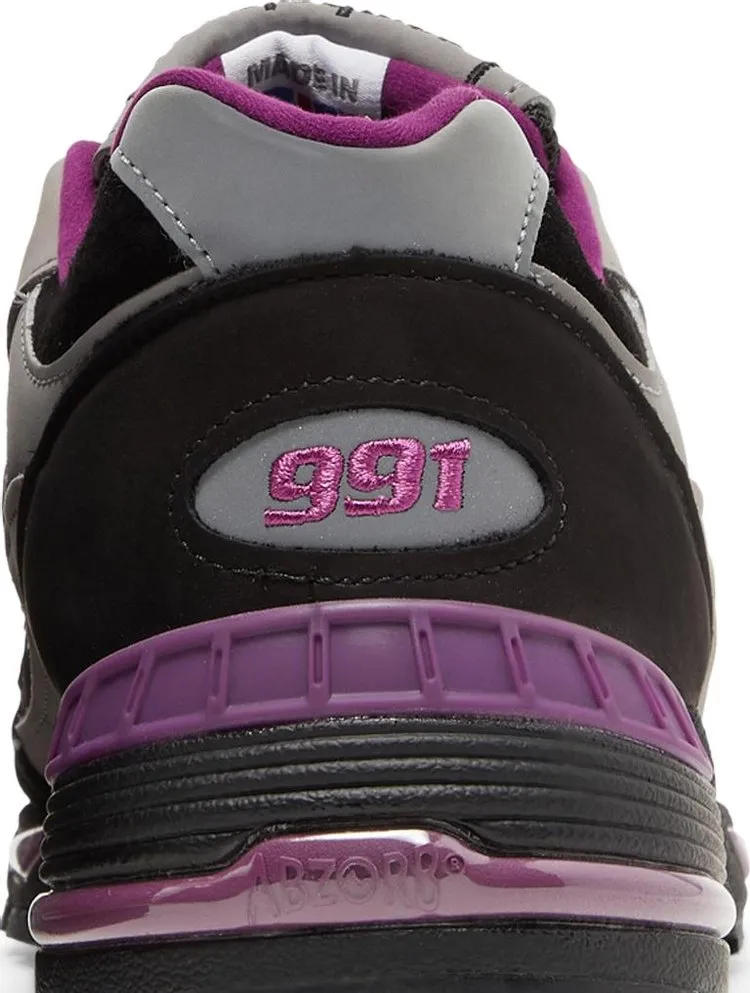 New Balance Stray Rats x 991 Made in England 'Black Purple' Sneakers, Black