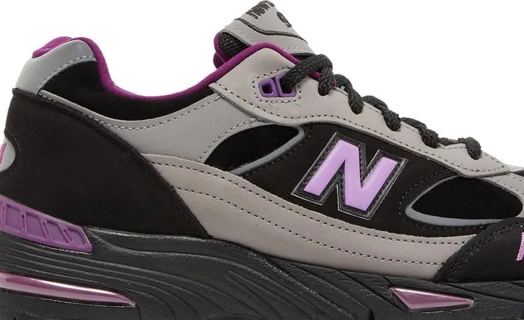 New Balance Stray Rats x 991 Made in England 'Black Purple' Sneakers, Black