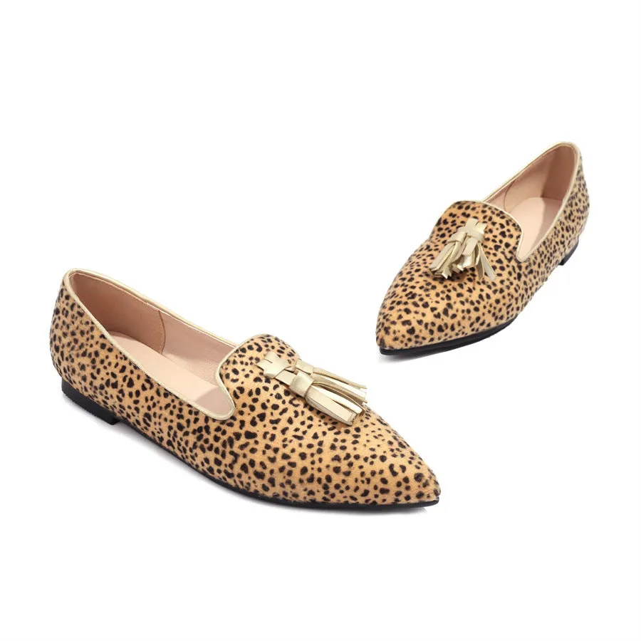 New Fashion Pointed Muller Shoes 40-43 Size Leopard Pattern Casual Single Shoe