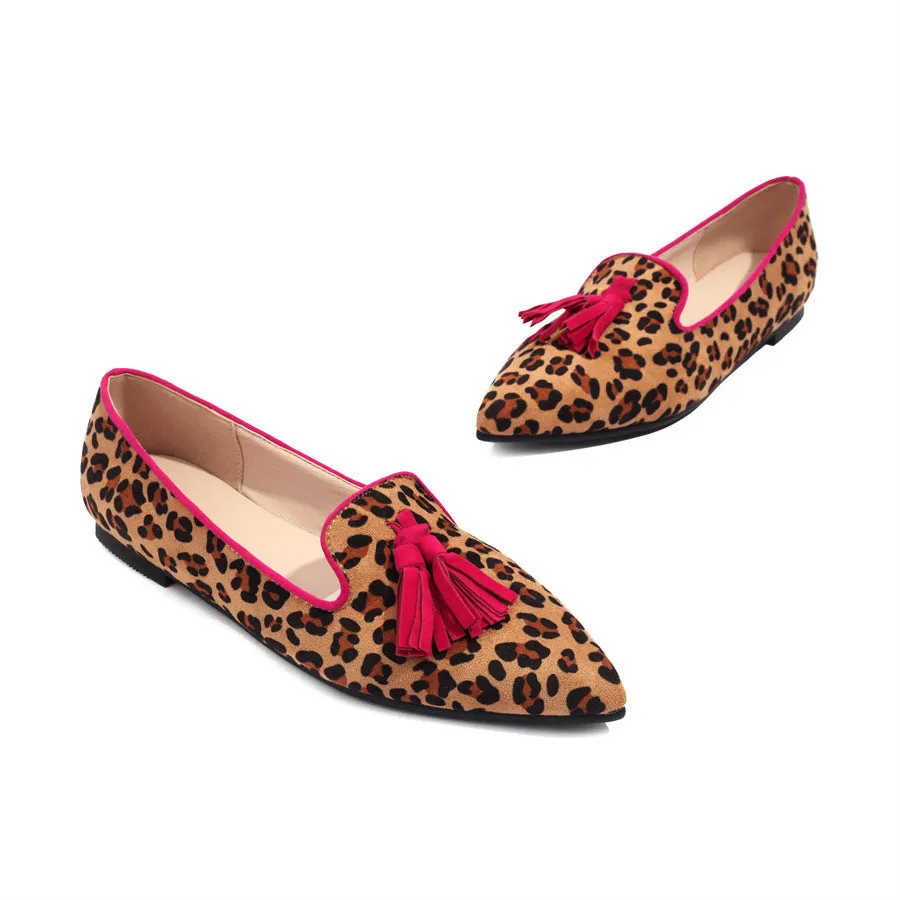 New Fashion Pointed Muller Shoes 40-43 Size Leopard Pattern Casual Single Shoe