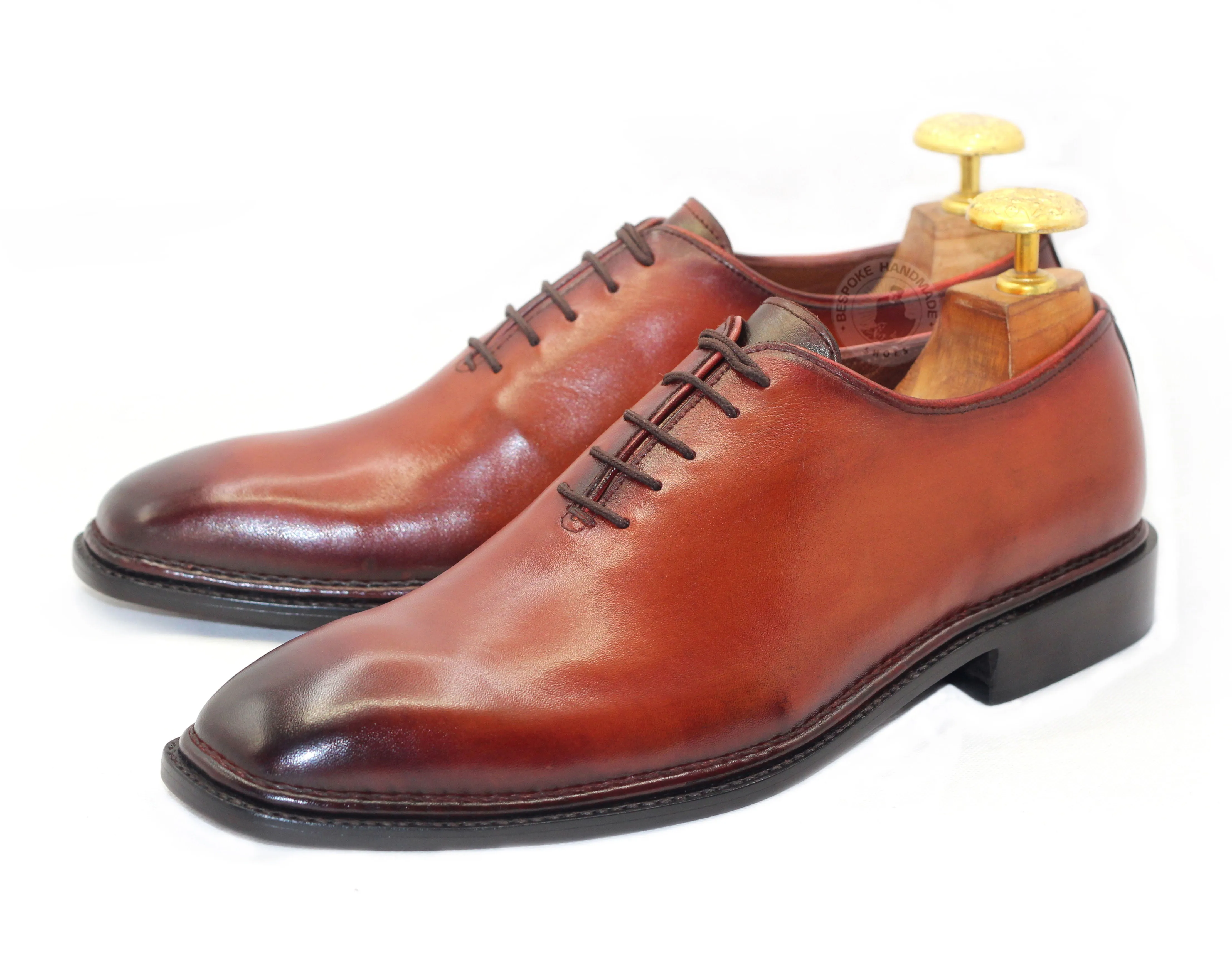 New Tailor made Brown Leather Oxford Lace Up Men's Handmade Dress Formal Shoes