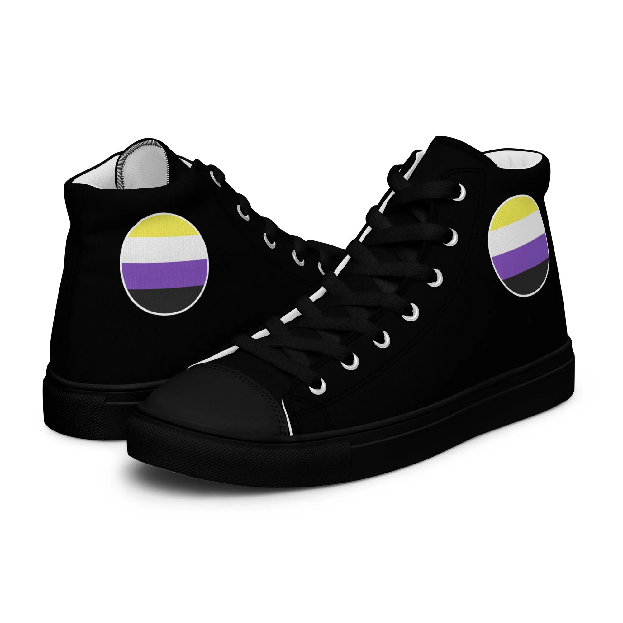 Nonbinary Enby Women’s High Top Canvas Athletic Shoes