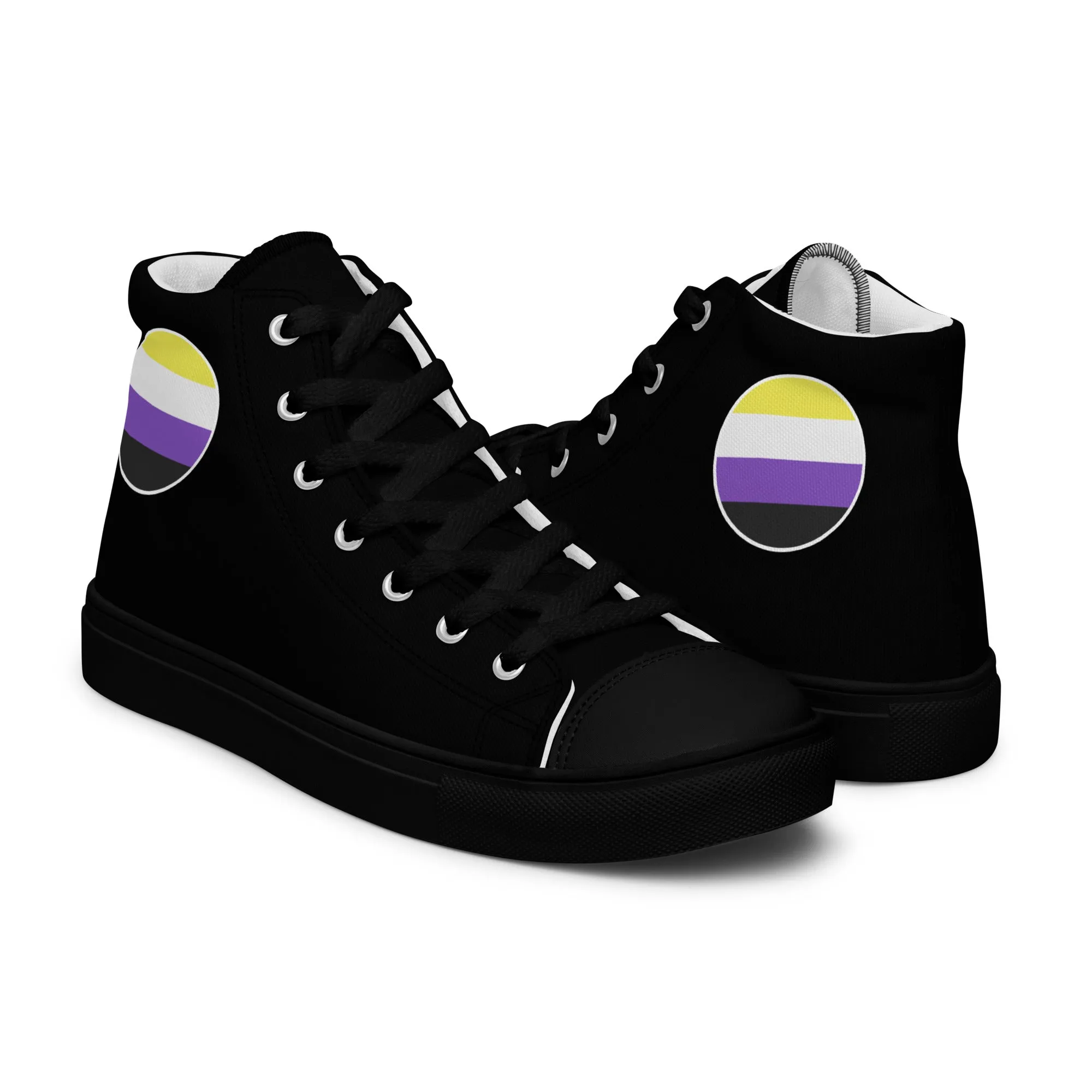 Nonbinary Enby Women’s High Top Canvas Athletic Shoes