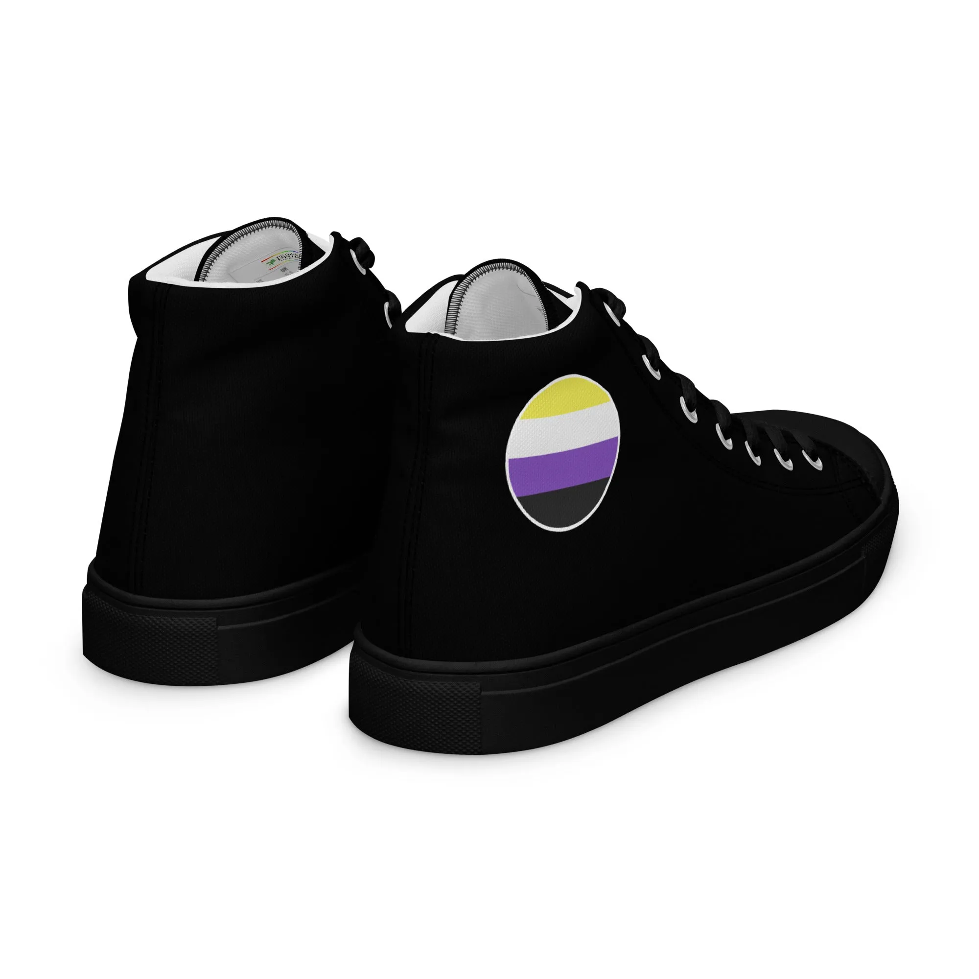 Nonbinary Enby Women’s High Top Canvas Athletic Shoes