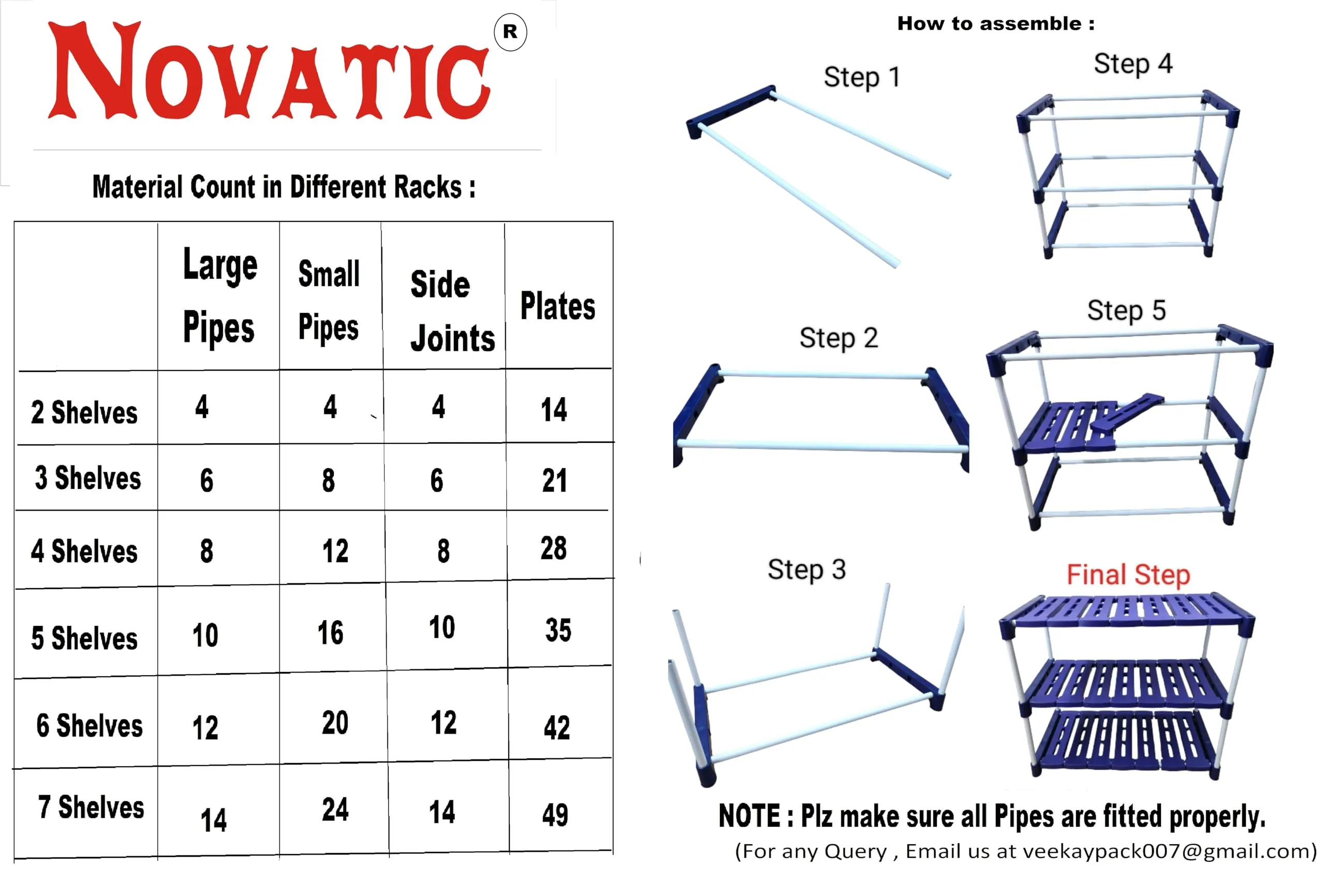 Novatic Multipurpose Shoe Rack Strong Build Adjustable Shelf Rack Portable Shoe Rack for Home Storage Easy to Move & Assemble Metal and Plastic Rack (Navy Blue - 6 Tier)