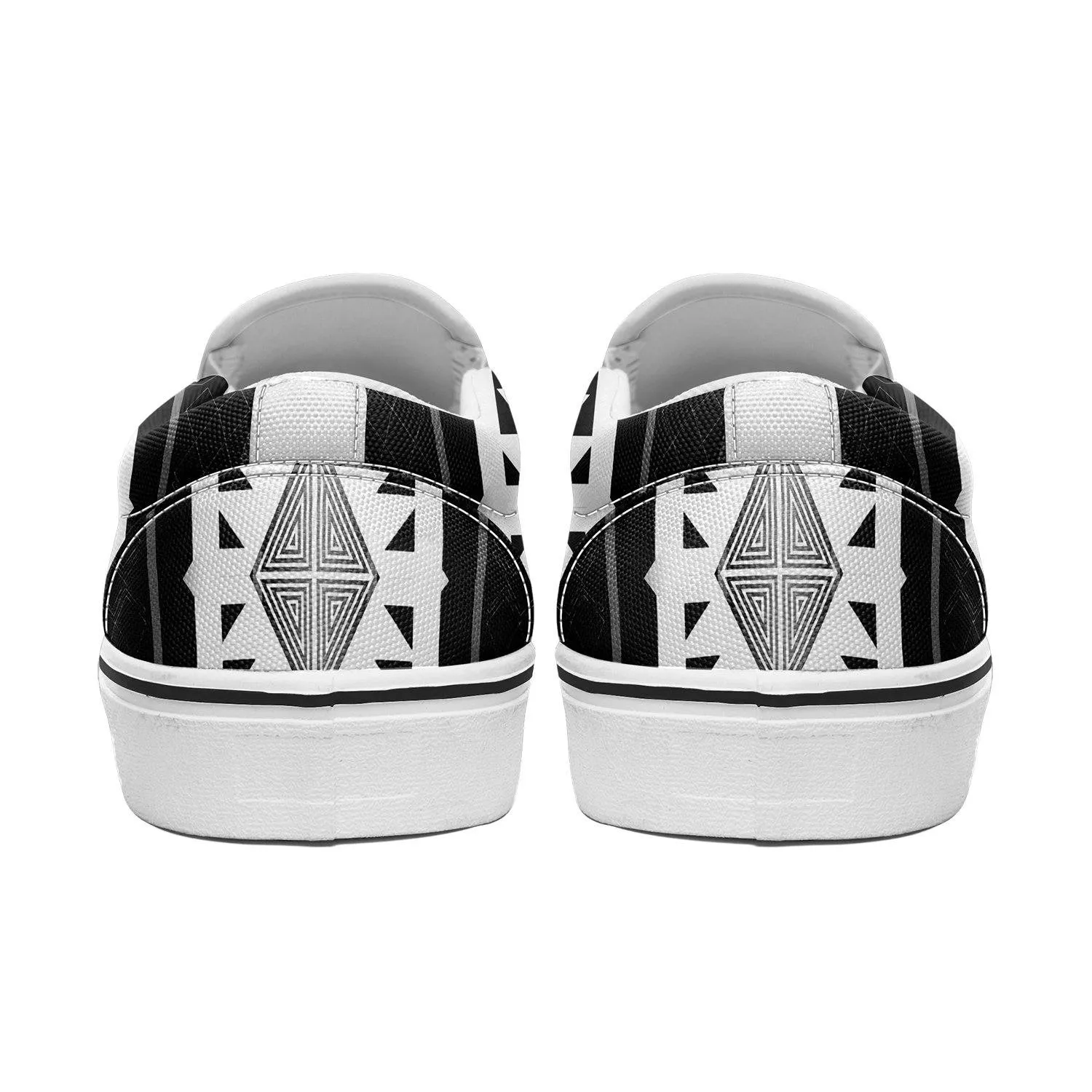 Okotoks Black and White Otoyimm Kid's Canvas Slip On Shoes