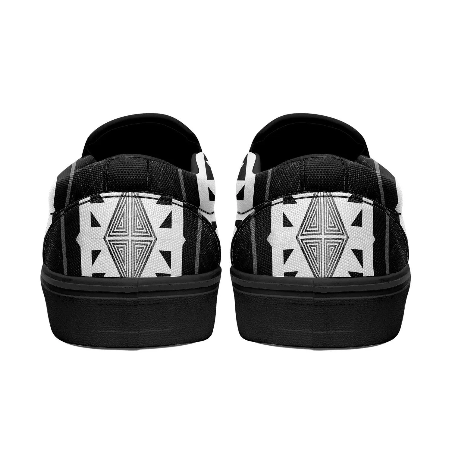 Okotoks Black and White Otoyimm Kid's Canvas Slip On Shoes