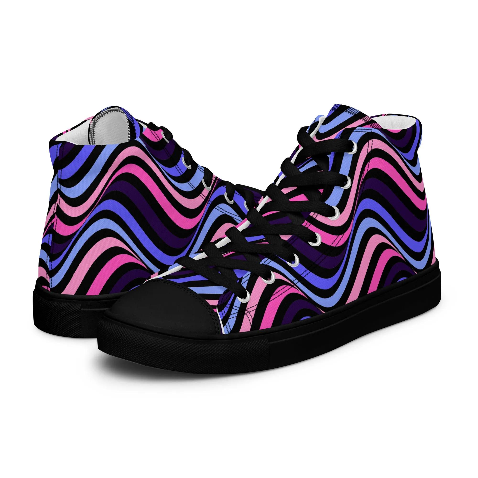 Omnisexual Pride Wavey Women’s High Top Canvas Athletic Shoes