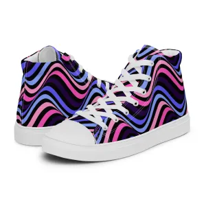 Omnisexual Pride Wavey Women’s High Top Canvas Athletic Shoes