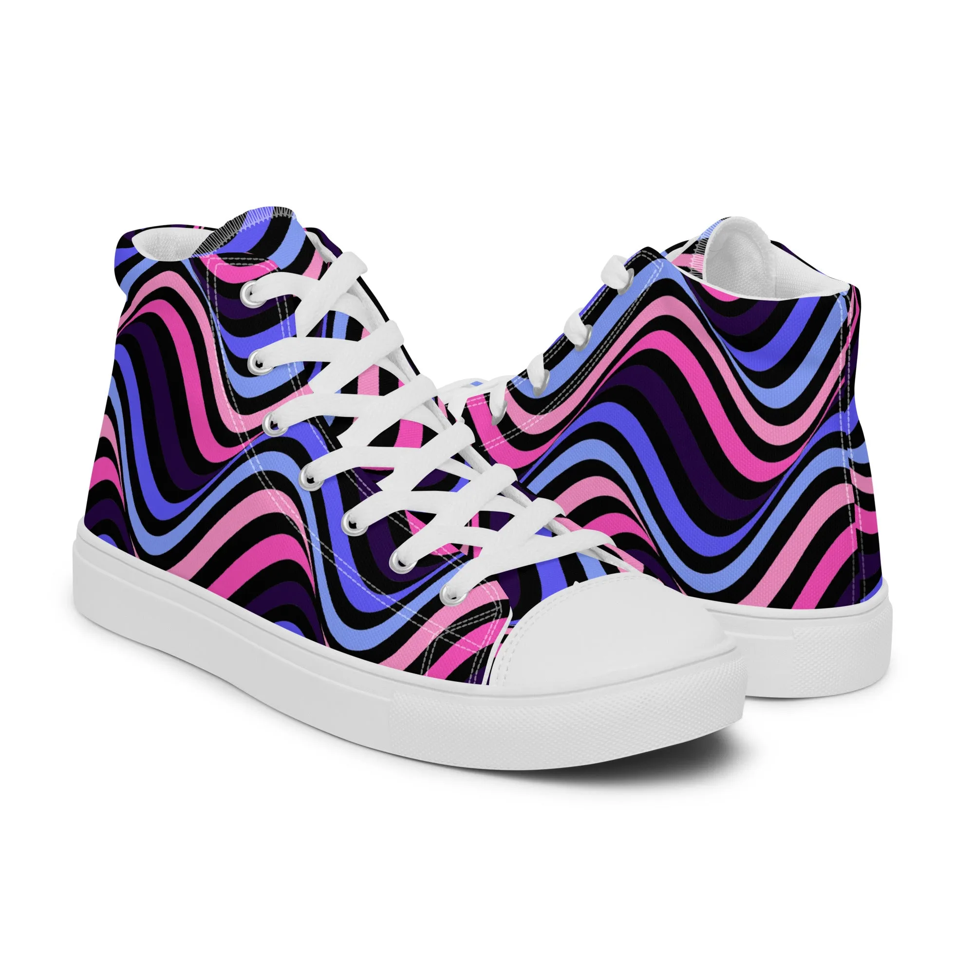 Omnisexual Pride Wavey Women’s High Top Canvas Athletic Shoes