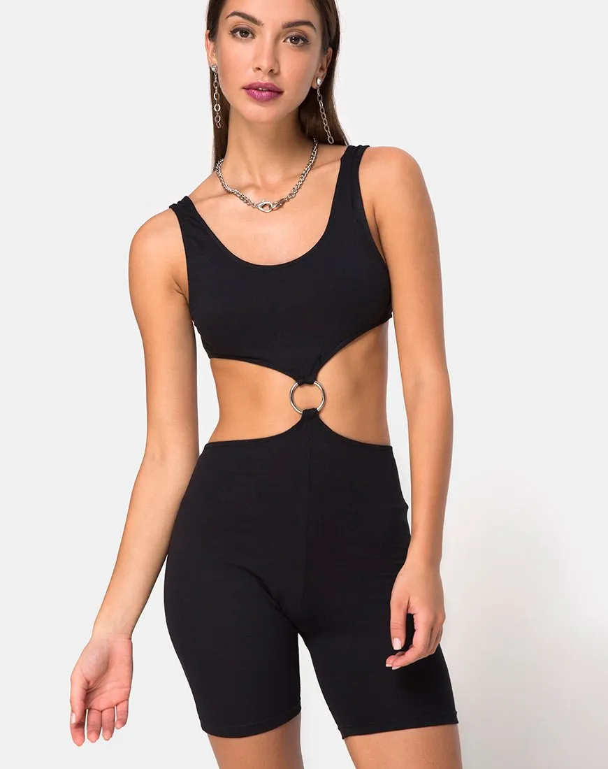 Orca Cutout Unitard in Black