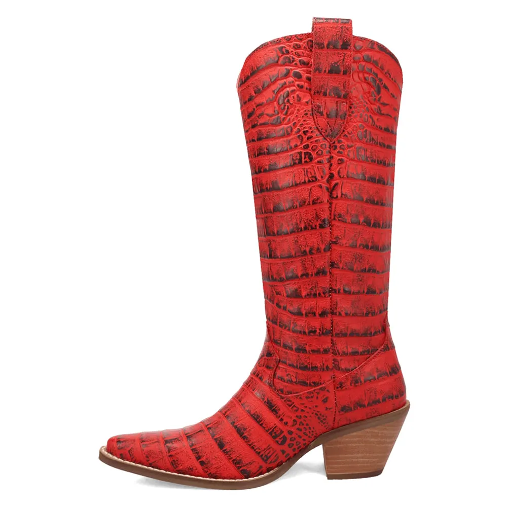 Ozzie Croc Embossed Snip Toe Cowboy Boots