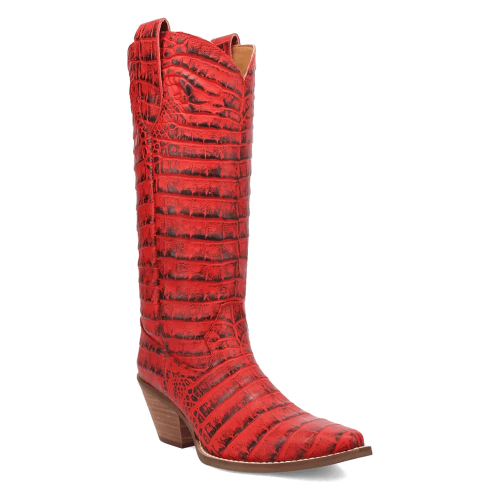 Ozzie Croc Embossed Snip Toe Cowboy Boots