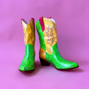 Painted Glitter Cowboy Boot #3 Size 8