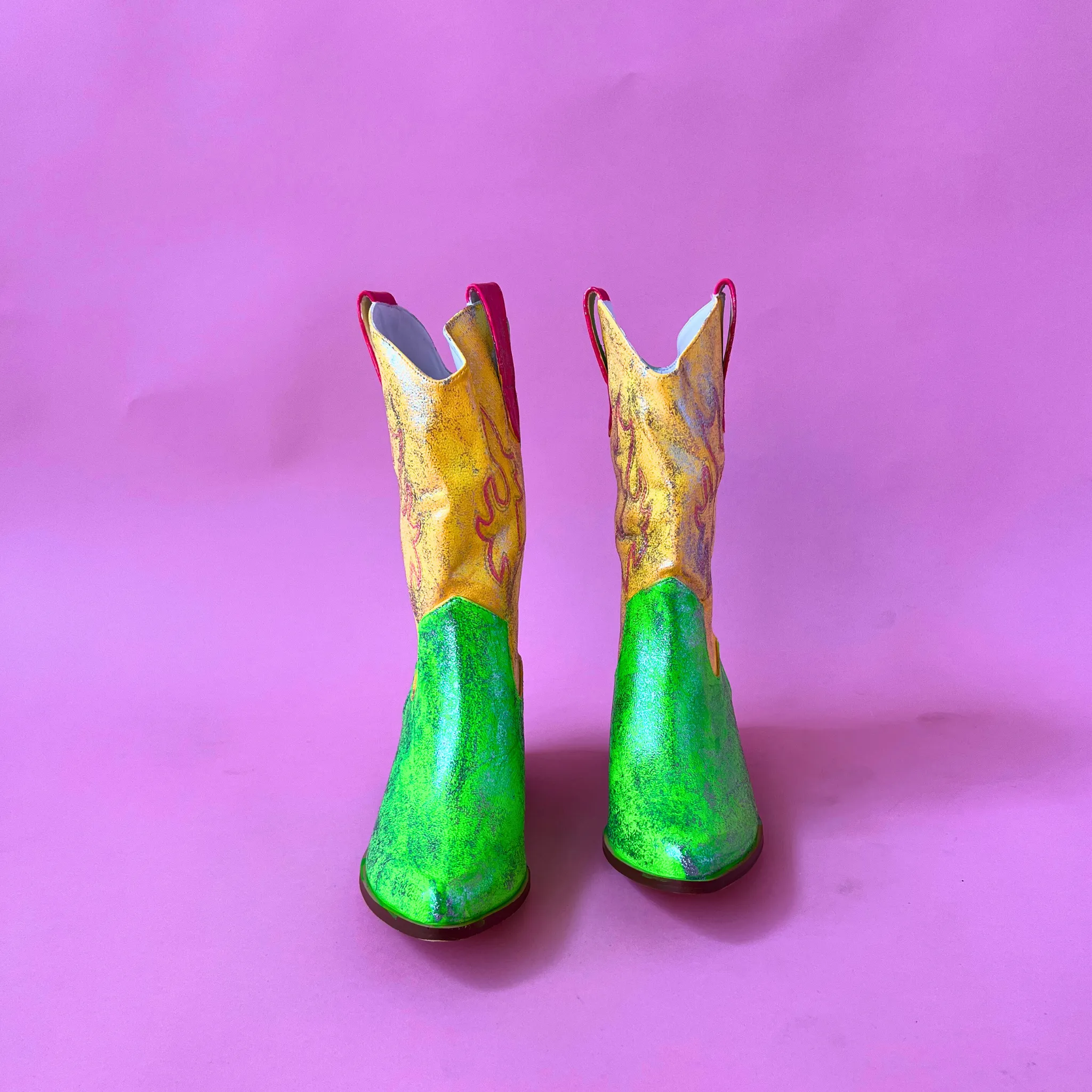 Painted Glitter Cowboy Boot #3 Size 8