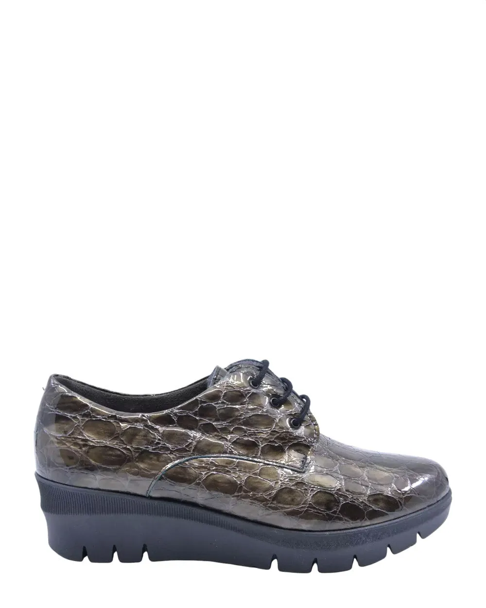 Pitillos 5340 Humo Olive Green Croco Patent Leather Shoe