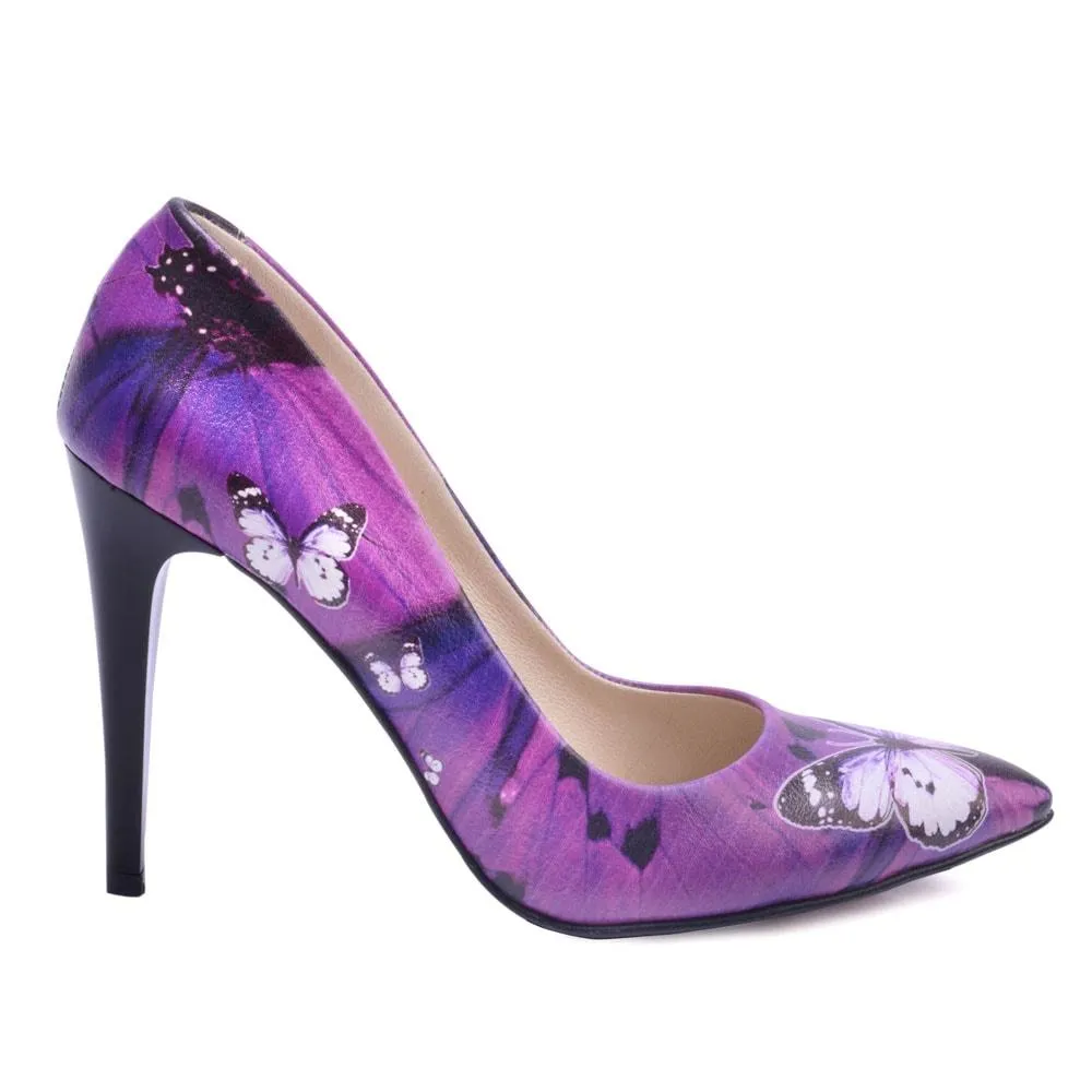 Purple Butterfly Heel Shoes STL4402