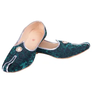 Rajwada Men Sherwani Shoe Green Pakistani Shoe Padhani Shoe Lahori Nagra Jutti