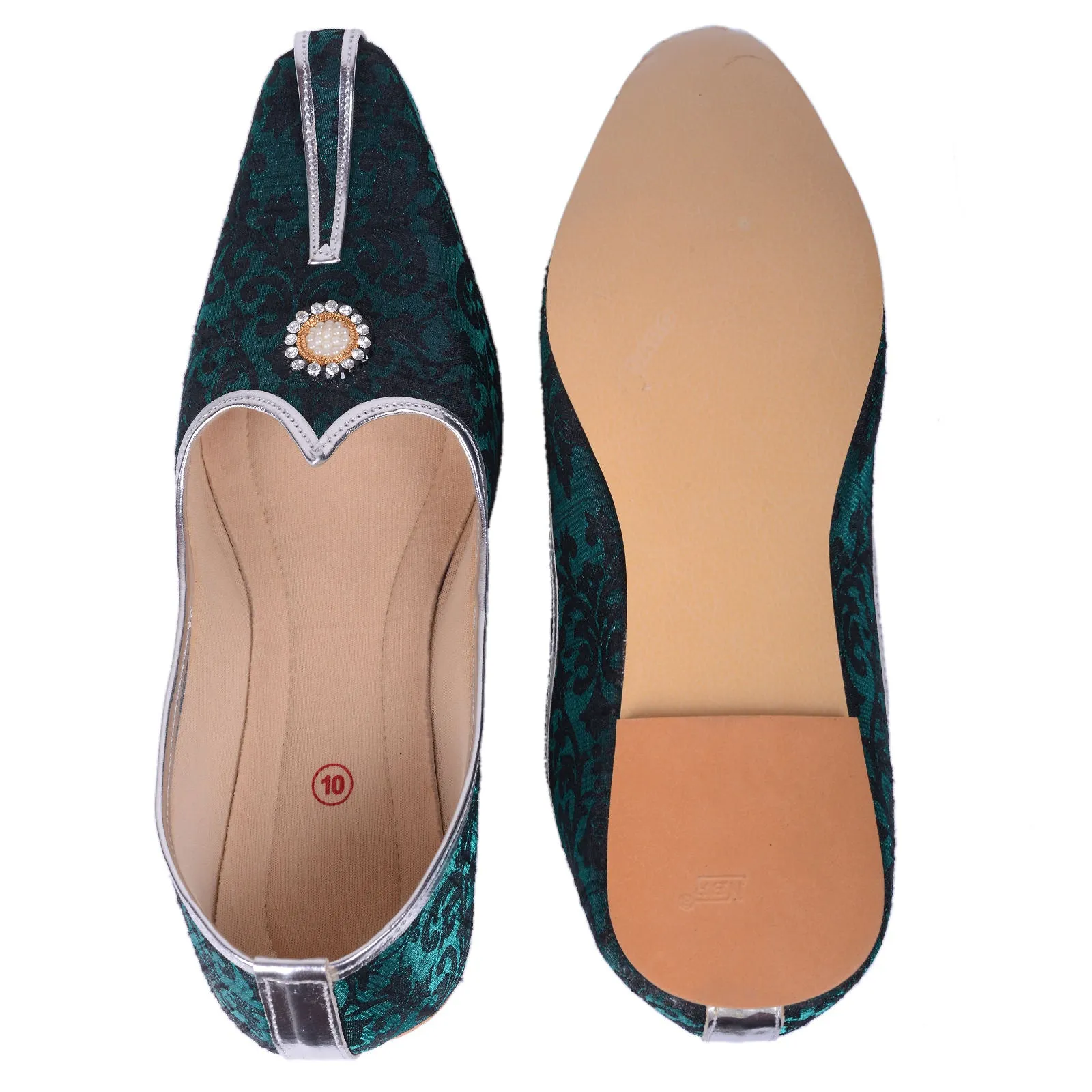 Rajwada Men Sherwani Shoe Green Pakistani Shoe Padhani Shoe Lahori Nagra Jutti