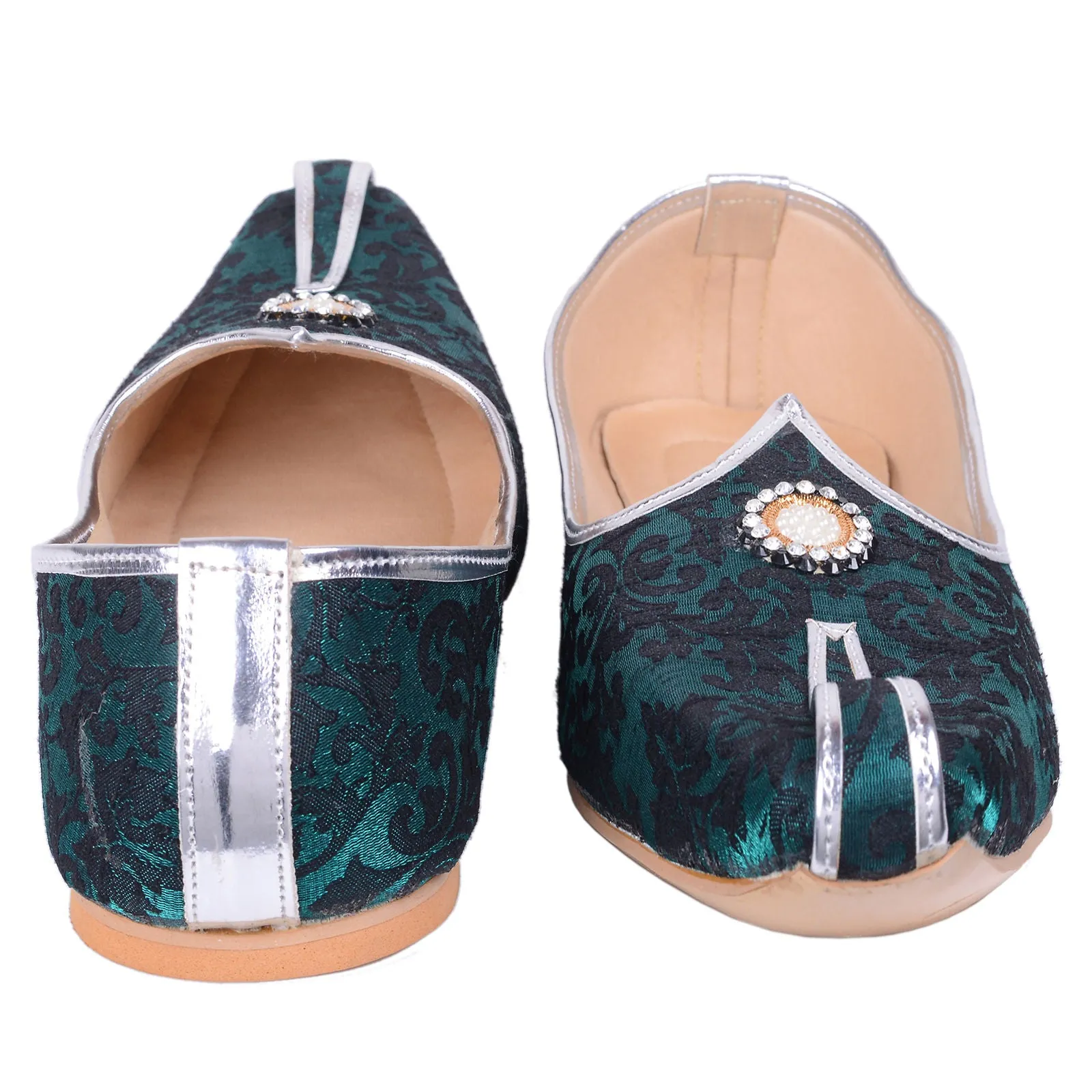 Rajwada Men Sherwani Shoe Green Pakistani Shoe Padhani Shoe Lahori Nagra Jutti