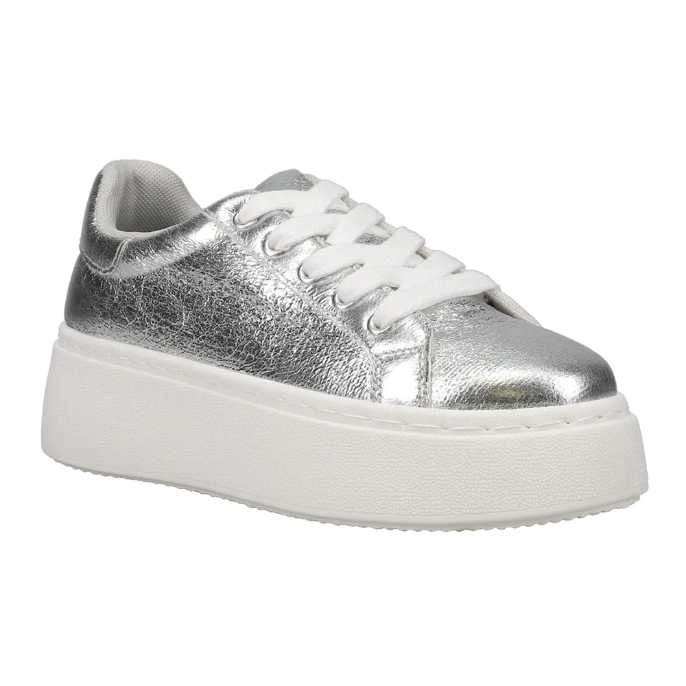 Record Metallic Platform Sneakers